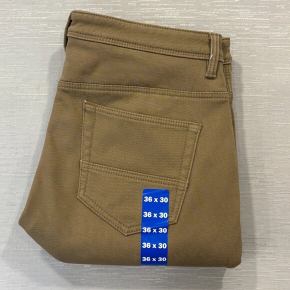 CAT Caterpillar Work Pants Mens 36 x 30 Brown Canvas Fleece Lined Insulated - Picture 4 of 11